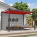 PURPLE LEAF Gazebo 13' X 9.5' Outdoor Retractable Modern Yard Pergola Against the Wall w Canopy