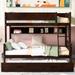 Solid Wood Bunk Beds w/Trundle-Bed & 4 Storage Shelves, Twin Over Full