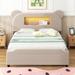 Full Size Upholstered Storage Platform Bed with Cartoon Ears Headboard