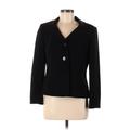 Le Suit Blazer Jacket: Short Black Print Jackets & Outerwear - Women's Size 8 Petite