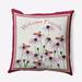 e by design Floral Polyester Indoor/Outdoor Throw Pillow Polyester in Pink | 16 H x 16 W x 6 D in | Wayfair O5PWN1635PK16-16