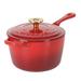 Crock-Pot 3 Qt Enamel Cast Iron Sauce Pan W/Lid - Matte Linen White Non Stick/Enameled Cast Iron/Cast Iron in Red | Wayfair 137367.02