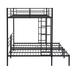 Harper&Bright Designs Full Over Two Twin L Shape Bunk Bed w/ Shelf Wood in Black/Brown | 72.2 H x 93.1 W x 78 D in | Wayfair GX001113AAB_JC