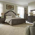 Liberty Furniture King Uph Bed, Dresser & Mirror, Chest, Night Stand Upholstered in Brown | 68 H x 83 W in | Wayfair 297-BR-KUBDMCN