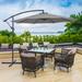 Aok Garden 120" Cantilever Umbrella Patio Offset Umbrellas Outdoor Hanging Market Patio Umbrella Metal in Gray | 96.5 H x 120 W x 120 D in | Wayfair