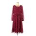 Torrid Casual Dress - Midi Scoop Neck 3/4 sleeves: Pink Dresses - Women's Size Medium Plus