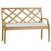 Summer Classics Haley Teak Garden Outdoor Bench Wood/Natural Hardwoods in Brown/White | 37 H x 49.375 W x 25.625 D in | Wayfair 29494+C266716N