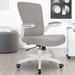 Inbox Zero Kovid Adjustable Executive Office Chair Task Chair Upholstered, Nylon in Gray/White/Black | 38.2 H x 25.2 W x 25.2 D in | Wayfair