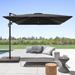 Arlmont & Co. Scarlat 121.9" Square Cantilever Umbrella in Black | 106.5 H x 131.9 W x 131.7 D in | Wayfair F3640EDF863A4338B8F78B6028762BFF