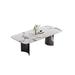 Orren Ellis Demaree Double Pedestal Dining Table Metal in Black/Gray/White | 29.52 H x 70.86 W x 35.43 D in | Wayfair