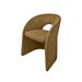 Orren Ellis 24 Inch Dining Chair, Art Deco Design, Jade Cushion, Tan Fabric Upholstery Upholstered/Metal in Brown | 33 H x 24.2 W x 24 D in | Wayfair