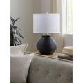 Ebern Designs Elliette Table Lamp Ceramic in White/Black | 21.5 H x 14 W x 14 D in | Wayfair 07B6FBA2EC1045EBB2A26C88F857A1DD