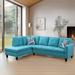 Blue Reclining Sectional - Ebern Designs Kelvin 2 - Piece Upholstered Sofa & Chaise Polyester | 33 H x 97 W x 66.5 D in | Wayfair