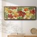 Winston Porter Autumn Leaves Framed On Canvas Print Canvas, Solid Wood in Green/Red/Yellow | 24 H x 60 W x 1.5 D in | Wayfair