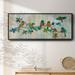 Winston Porter Birds On Branch Framed On Canvas Print Canvas, Solid Wood in Green/Orange | 24 H x 60 W x 1.5 D in | Wayfair