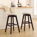 George Oliver Jasalynn Swivel 26" Counter Stool Set of 2 Wood/Upholstered in Brown | 26 H x 16 W x 16 D in | Wayfair