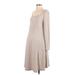 Old Navy - Maternity Casual Dress - Midi Scoop Neck Long sleeves: Gray Dresses - Women's Size Small
