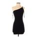 SEEK The Label Casual Dress - Bodycon One Shoulder Sleeveless: Black Solid Dresses - Women's Size Small