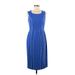 Donna Morgan Casual Dress - Sheath Scoop Neck Sleeveless: Blue Solid Dresses - Women's Size 6