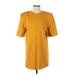 The Frankie Shop Casual Dress - Shift Crew Neck Short sleeves: Yellow Print Dresses - Women's Size Small