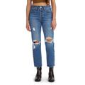 Wedgie Ripped High Waist Crop Straight Leg Jeans