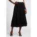 Pleated Asymmetric Hem Midi Skirt