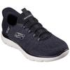 Slip-On Sneaker SKECHERS "SUMMITS-KEY PACE", Herren, Gr. 46, schwarz, Textil, sportlich, Schuhe, Slipper, Freizeitschuh, Halbschuh in veganer Verarbeitung