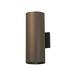 Kichler Cylinders 15 2-Light EC36 Outdoor Cylinder Wall Sconce in Architectural Bronze (15 H x 5.75 W) 9246AZ