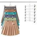 WYLWLS 2 Pack Pants-Hangers-Space-Saving EC36 Closet-Organizers-Storage Hangers-with-Clips 6Tier Foldable Stainless-Steel-Clips Clothes-Skirt-Scarf-Hangers College-Dorm-Room-Essentials