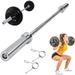 bimiti 4 ft Olympic Barbell Bar Lifting Weight Barbell for Gym with 2 Olympic Barbell Clamps Sliver