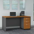 Maykoosh Contemporary Cool 60W X 30D Office Desk With 3 Drawer Mobile File Cabinet In Natural Cherry