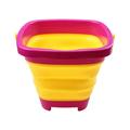 Oldable Buckets Shovels Sand Bucket Water Bucket Sandbox Square Summer Party Foldable Pail Bucket Silicone Collapsible Bucket Kids Beach Toys Travel