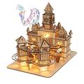 3D Wooden Puzzles Adults EC36 Teens Castle Wooden Puzzle Building Kit LED Lights Music Box Rolling Beads Brain Teaser Puzzles Retro Castle Puzzles Crafts Mechanical Model for Age 14+Teens