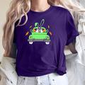 Wiyuqeen Graphic Tees For Women Womens Easter Tshirts Clearance Rabbit Eggs Graphic Tees Loose Fit Short Sleeve Shirts Blouses Athletic Round Neck Dressy Casual T-shirt Tops