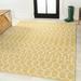 JONATHAN Y Trebol Moroccan Geometric Textured Weave Indoor/Outdoor Area Rug Yellow/Cream 4 X 6 Tribal 4 x 6 Outdoor Indoor Living Room Patio