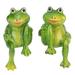 Fdit 2pcs Frogs Statue EC36 Outdoor Garden Decoration Sculpture for Home Desk Garden Ornament Outdoor Statues