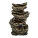 9x5x14 Indoor Brown Wood-Look Water Fountain 4-Tier Polyresin Cascading Wood Tabletop Fountain with LED Light