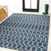 JONATHAN Y Trebol Moroccan Geometric Textured Weave Indoor/Outdoor Area Rug Navy/Beige 8 X 10 Tribal 8 x 10 Outdoor Indoor Living Room Patio