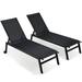 LAZY BUDDY Chaise Lounge Outdoor Wheeled Aluminum Lounge Chair set of 2 Patio Chaise Lounge Chair for Beach Backyard Poolside