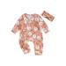 Canrulo Newborn Baby Girl Christmas Romper Snowman Print Jumpsuit Zip Front Long Sleeve Ruffle Playsuit+Headband Set Pink 18-24 Months
