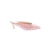 Kate Spade New York Mule/Clog: Slip-on Kitten Heel Casual Pink Print Shoes - Women's Size 6 - Pointed Toe