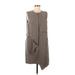 Club Monaco Casual Dress - Shift High Neck Sleeveless: Gray Solid Dresses - Women's Size 8