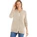 Plus Size Women's Perfect Long-Sleeve Cardigan by Woman Within in Natural Khaki (Size 1X) Sweater