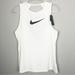 Nike Tops | Nike Pro | New White Backless Graphic Standard Fit Tank Top Women’s Size Medium | Color: Black/White | Size: M