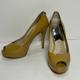 Michael Kors Shoes | Michael Kors Women’s Comfort Slip On Peep Toe Pump Heels Size 7.5 | Color: Tan | Size: 7.5