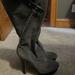 Jessica Simpson Shoes | Jessica Simpson 7.5 Platform Gray Suede Boots With Zipper And Buckle Detail | Color: Gray | Size: 7.5