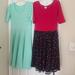 Lularoe Dresses | 2 Like New Lularoe Nicole Dresses Sz Xl | Color: Green/Pink | Size: Xl