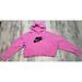 Nike Tops | Nike Hoodie Womens Xl Pink Hooded Sweatshirt Cropped Pullover Swoosh Logo Gym | Color: Black/Pink | Size: Xl