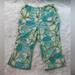 Lilly Pulitzer Bottoms | Lily Pulitizer Green Floral White Label Toddler Pants Size 4 | Color: Green/White | Size: 4g
