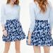 J. Crew Skirts | J. Crew Ruffle Floral Smocked Waist Paisley Navy Blue Mini Skirt Nwot Size Xl | Color: Blue/White | Size: Xl